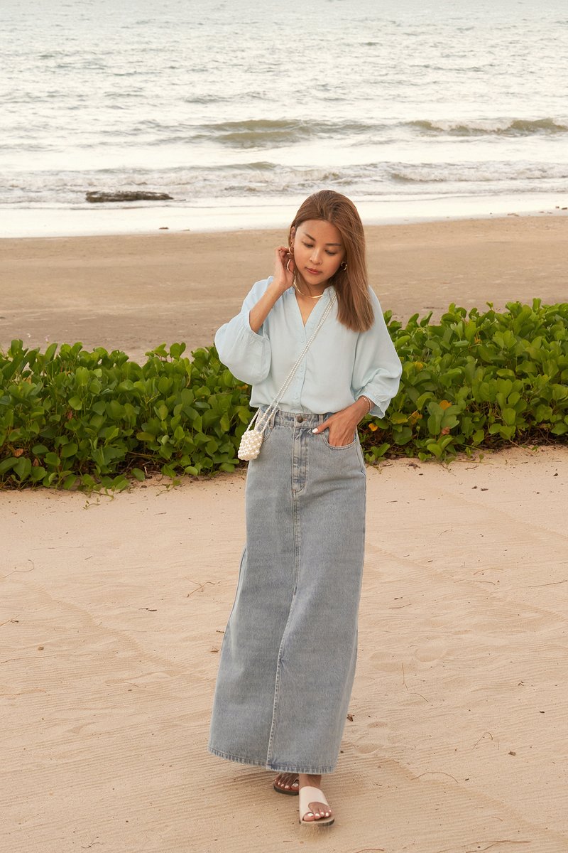 *Restock* Brody Denim Maxi Skirt