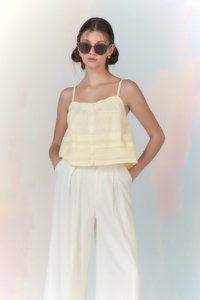 Keily Eyelet Top in Buttermilk