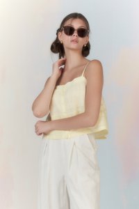 Keily Eyelet Top in Buttermilk