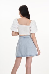 Weston Denim Skorts in Light Wash