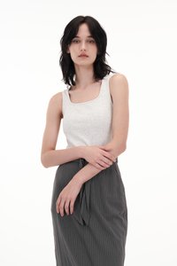 Karla Padded Top in Heather Grey