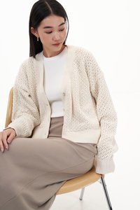 Ginette Knit Cardigan in Ivory