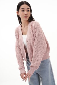 Ginette Knit Cardigan in Pink