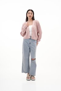 Ginette Knit Cardigan in Pink