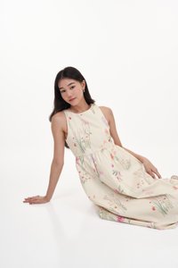 Audrey Sleeveless Midi Dress in Blossoms Reverie