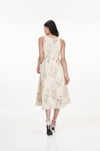 Audrey Sleeveless Midi Dress in Blossoms Reverie