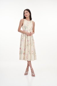 Audrey Sleeveless Midi Dress in Blossoms Reverie