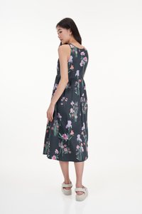 Audrey Sleeveless Midi Dress in Blossoms Reverie