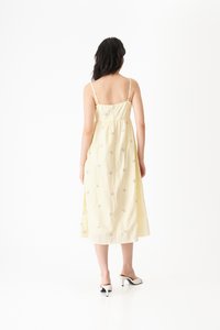 Ayaka Embroidered Babydoll Dress in Yellow