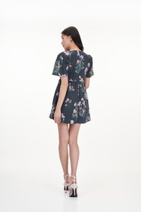 Britt Dress Romper in Blossoms Reverie