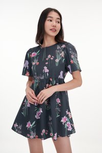 Britt Dress Romper in Blossoms Reverie