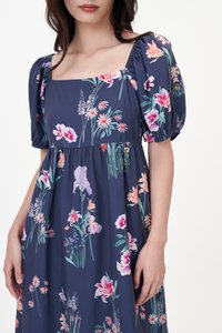 Cornelia Square Neck Babydoll Dress in Blossoms Reverie