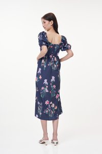 Cornelia Square Neck Babydoll Dress in Blossoms Reverie