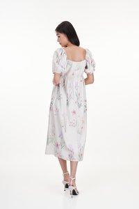 Cornelia Square Neck Babydoll Dress in Blossoms Reverie