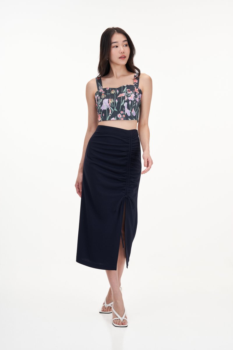 Elvira Ruched Midi Skirt