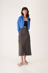 Flint Two Way Cargo Skirt in Charcoal