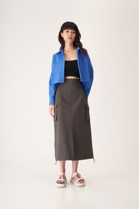 Flint Two Way Cargo Skirt in Charcoal