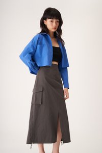 Flint Two Way Cargo Skirt in Charcoal