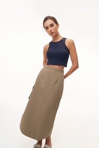 Flint Two Way Cargo Skirt in Khaki