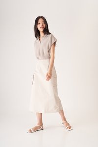 Flint Two Way Cargo Skirt in Stone