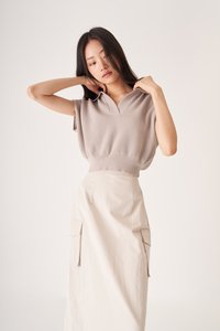 Flint Two Way Cargo Skirt in Stone