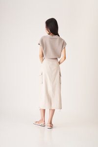 Flint Two Way Cargo Skirt in Stone