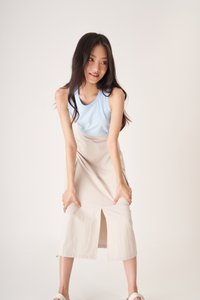 Flint Two Way Cargo Skirt in Stone