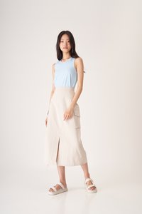 Flint Two Way Cargo Skirt in Stone