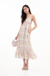 Laurette Ruched Dress in Florals