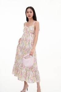 Laurette Ruched Dress in Florals