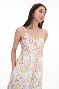 Laurette Ruched Dress in Florals