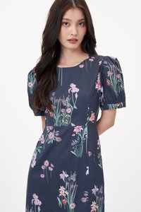 Linden Sleeve Sheath Dress in Blossoms Reverie