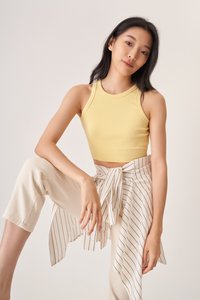 Paul Crop Racerback Tank Top in Daffodil