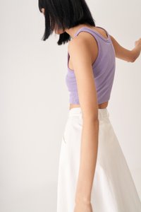 Paul Crop Racerback Tank Top in Lavender