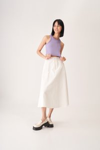 Paul Crop Racerback Tank Top in Lavender