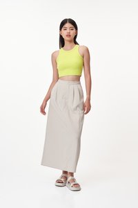 Paul Crop Racerback Tank Top in Lime