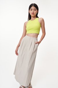 Paul Crop Racerback Tank Top in Lime