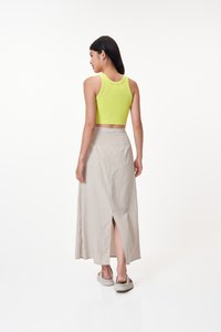 Paul Crop Racerback Tank Top in Lime