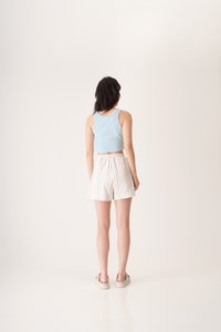 Paul Crop Racerback Tank Top in Sky Blue