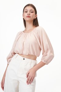 Ryann Linen Top in Pink