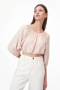 Ryann Linen Top in Pink