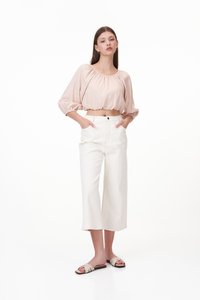 Ryann Linen Top in Pink