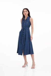 Zana Denim Dress in Dark Wash